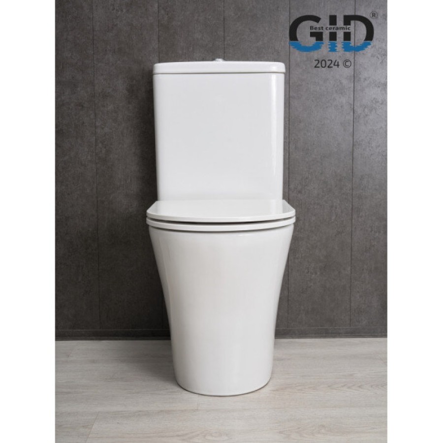 Унитаз-компакт Gid Concavo Tn2124 62244Y, безободковый, с сиденьем микролифт, белый