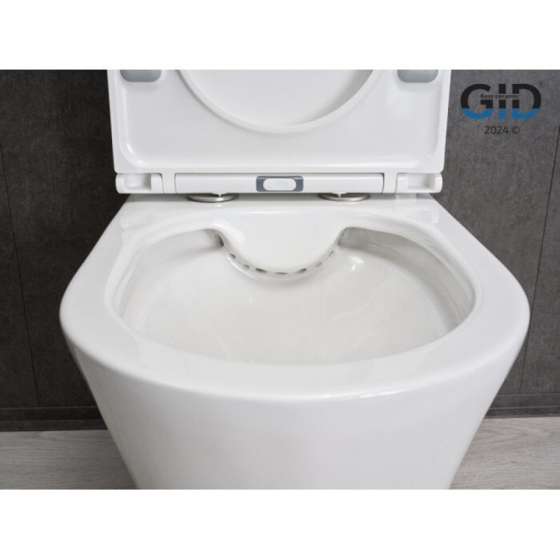 Унитаз-компакт Gid Concavo Tn2124 62244Y, безободковый, с сиденьем микролифт, белый