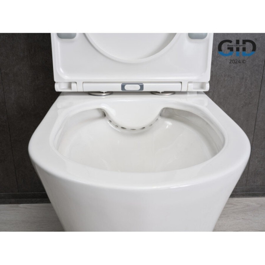 Унитаз-компакт Gid Concavo Tn2124 62244Y, безободковый, с сиденьем микролифт, белый