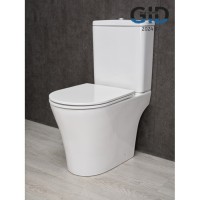 Унитаз-компакт Gid Concavo Tn2124 62244Y, безободковый, с сиденьем микролифт, белый