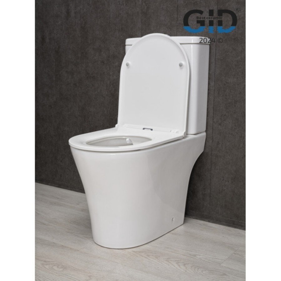 Унитаз-компакт Gid Concavo Tn2124 62244Y, безободковый, с сиденьем микролифт, белый