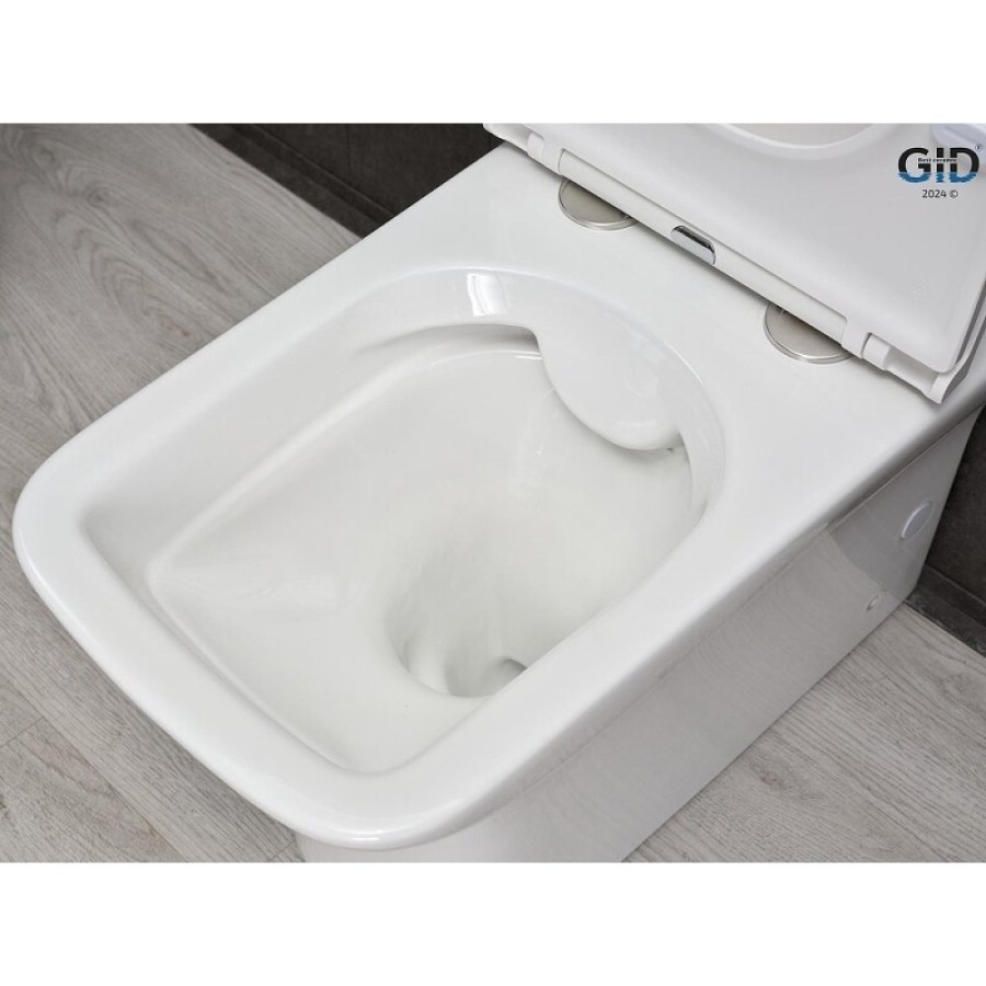 Унитаз-компакт Gid Concavo Tn2125 62245Y, безободковый, с сиденьем микролифт, белый
