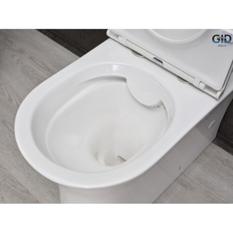 Унитаз-компакт Gid Concavo Tn2126 62246Y, безободковый, с сиденьем микролифт, белый