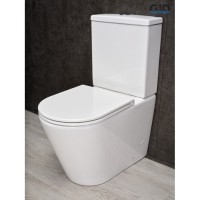 Унитаз-компакт Gid Cortado Tn2189 62247Y, безободковый, с сиденьем микролифт, белый