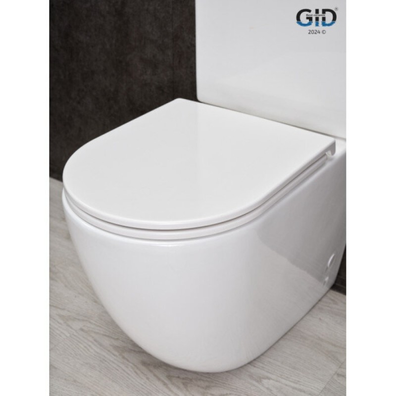 Унитаз-компакт Gid Convexo Tn2188 62249Y, безободковый, с сиденьем микролифт, белый