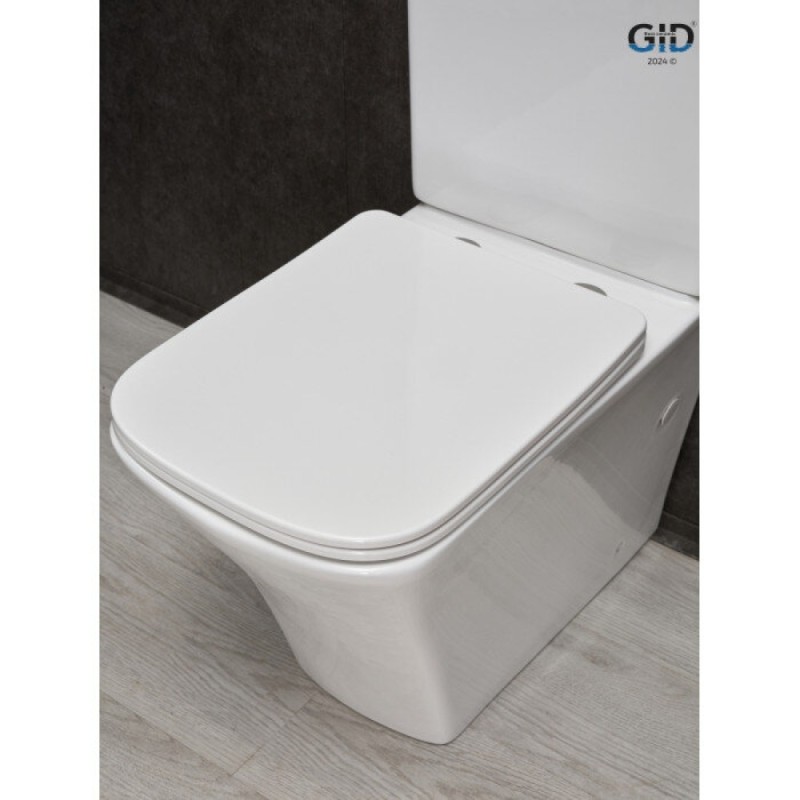 Унитаз-компакт Gid Cuadrado Tn2184 62251Y, безободковый, с сиденьем микролифт, белый