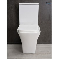 Унитаз-компакт Gid Cuadrado Tn2184 62251Y, безободковый, с сиденьем микролифт, белый