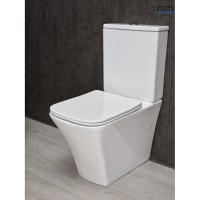 Унитаз-компакт Gid Cuadrado Tn2184 62251Y, безободковый, с сиденьем микролифт, белый