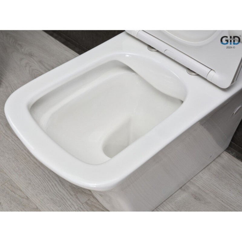 Унитаз-компакт Gid Cuadrado Tn2184 62251Y, безободковый, с сиденьем микролифт, белый