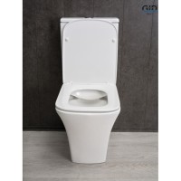 Унитаз-компакт Gid Cuadrado Tn2184 62251Y, безободковый, с сиденьем микролифт, белый