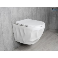 Подвесной унитаз Gid Tornado Tr2196TFX 62263Y, безободковый, с сиденьем микролифт, белый
