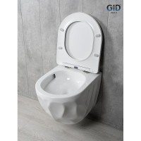 Подвесной унитаз Gid Tornado Tr2196TFX 62263Y, безободковый, с сиденьем микролифт, белый