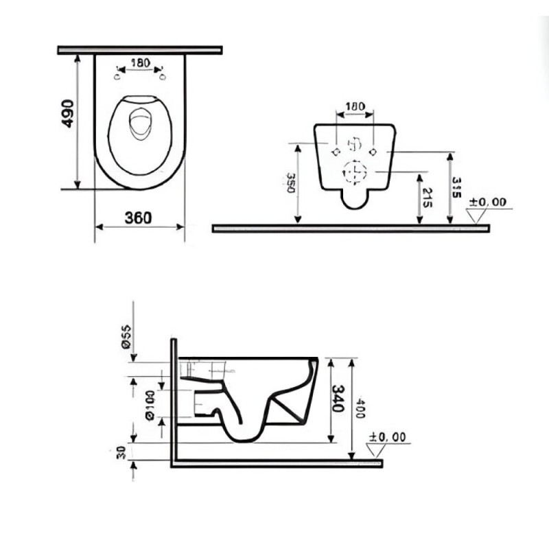 Подвесной унитаз Gid Tornado Tr2133TF-BUM 62301Y, безободковый, с сиденьем микролифт, синий матовый