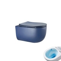 Подвесной унитаз Gid Tornado Tr2133TF-BUM 62301Y, безободковый, с сиденьем микролифт, синий матовый