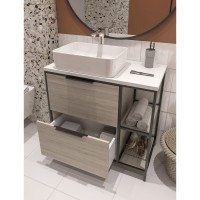 Тумба под раковину Cersanit Bosquet 80 см, 63012, напольная, дуб