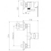 Смеситель Cersanit Brasko 63022 для душа, хром