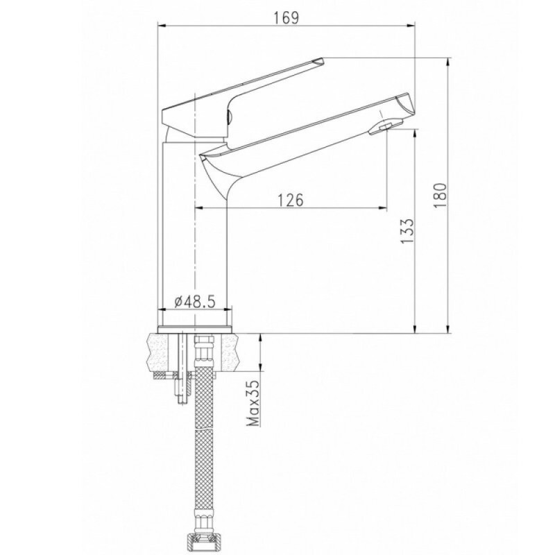 Смеситель Cersanit Flavis 63037 для раковины, хром