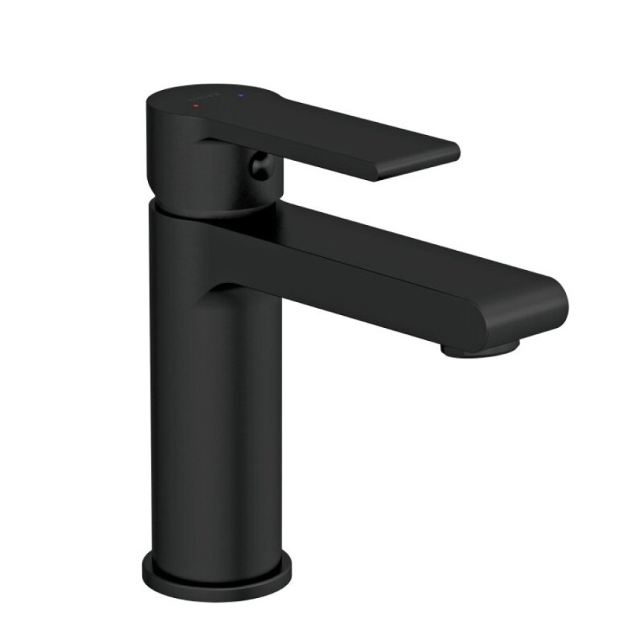 Смеситель Cersanit Brasko 63107 Black для раковины, с донным клапаном клик-клак, черный