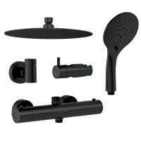 Душевая система Cersanit Brasko 63112 Black с термостатом, черная