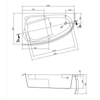 Ванна акриловая Cersanit Joanna 160x95 см левая/правая асимметричная белая