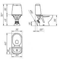 Унитаз-компакт Cersanit Star 63423, с сиденьем микролифт, белый