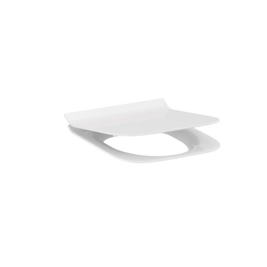 Крышка-сиденье Cersanit Crea Square dpl eo slim, 63846 с микролифтом, быстросъемное, белое