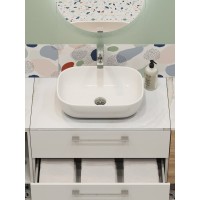 Столешница Cersanit Stone Aura 63854, 80 см, керамогранит, цвет светло-серый сатиновый