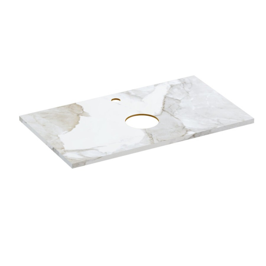 Столешница Cersanit Stone Life 63855, 80 см, керамогранит, цвет белый сатиновый