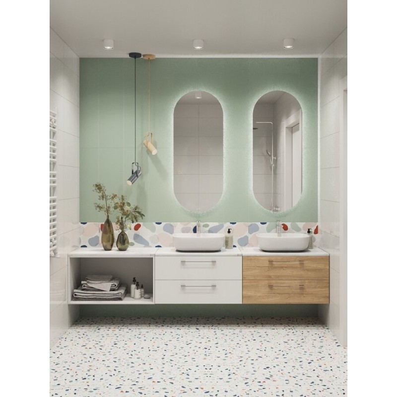 Столешница Cersanit Stone Aura 63857, 60 см, керамогранит, цвет светло-серый сатиновый