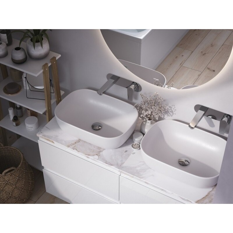 Столешница Cersanit Stone Life 63858, 60 см, керамогранит, цвет белый сатиновый