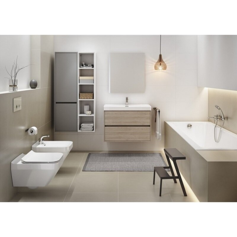 Инсталляция Cersanit Link Pro 63997, с подвесным безободковым унитазом Crea Square, сиденье микролифт, белый
