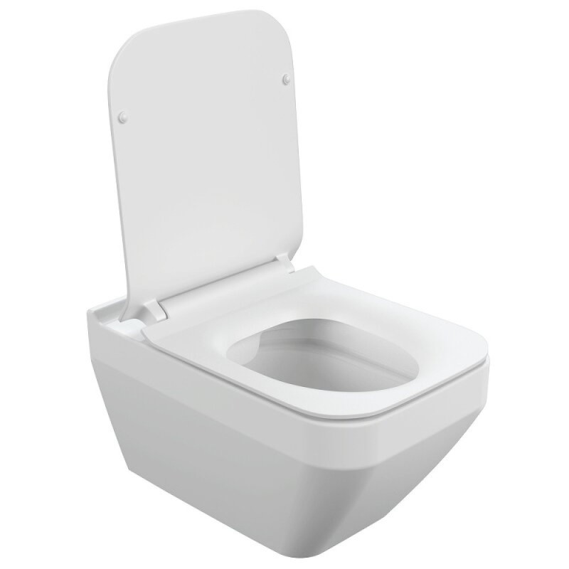 Инсталляция Cersanit Link Pro 63997, с подвесным безободковым унитазом Crea Square, сиденье микролифт, белый