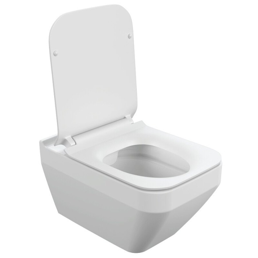 Инсталляция Cersanit Link Pro 63997, с подвесным безободковым унитазом Crea Square, сиденье микролифт, белый