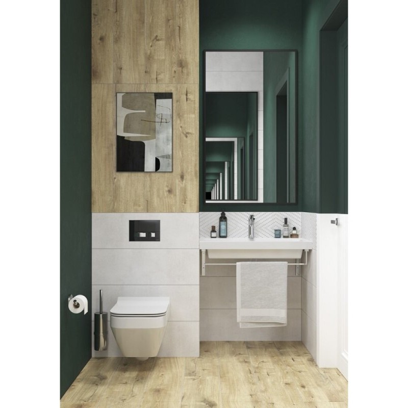 Инсталляция Cersanit Link Pro 63997, с подвесным безободковым унитазом Crea Square, сиденье микролифт, белый