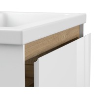 Тумба под раковину Cersanit Louna 64070, 60 см, подвесная, белая/дерево