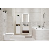 Тумба под раковину Cersanit Louna 64070, 60 см, подвесная, белая/дерево