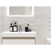Тумба под раковину Cersanit Louna 64070, 60 см, подвесная, белая/дерево