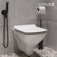 Инсталляция Cersanit Link Pro 64122, с подвесным безободковым унитазом Carina XL, сиденье микролифт, белый