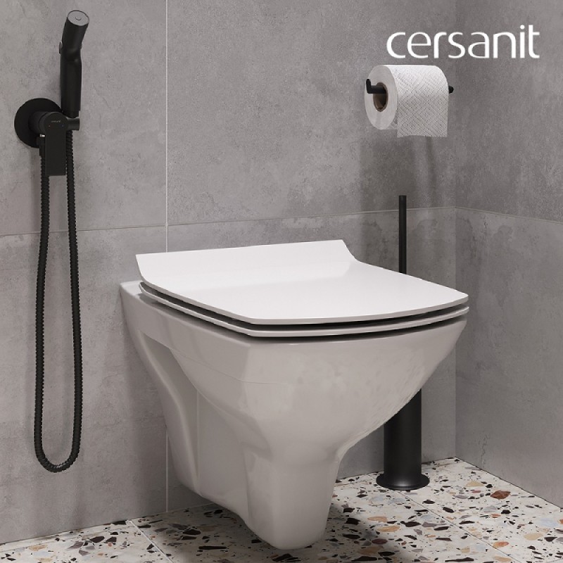 Инсталляция Cersanit Link Pro 64122, с подвесным безободковым унитазом Carina XL, сиденье микролифт, белый