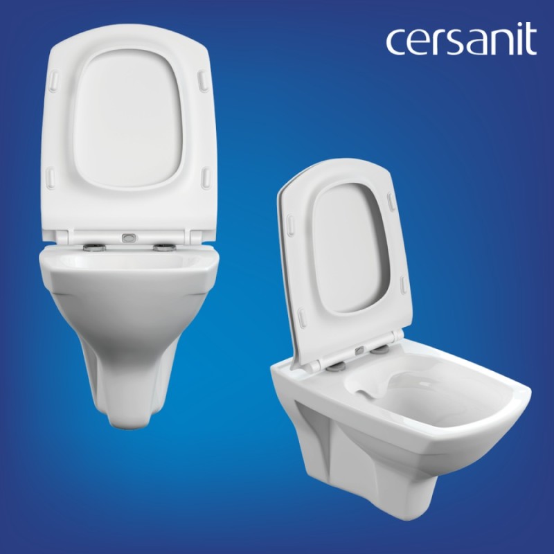 Инсталляция Cersanit Link Pro 64122, с подвесным безободковым унитазом Carina XL, сиденье микролифт, белый