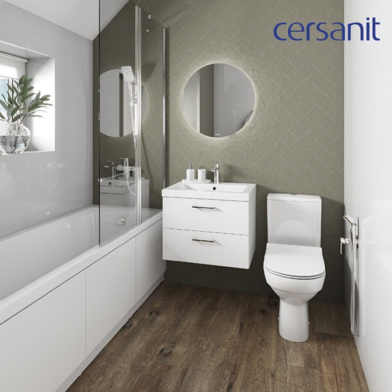 Тумба под раковину Cersanit Lara 64133, 60 см, подвесная, белая