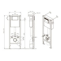 Инсталляция Cersanit Vector+ 64178, клавиша Pilot белая