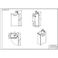 Тумба с раковиной Cersanit Lara 64179, 40 см, подвесная, в комплекте смеситель, дозатор, сифон, белая