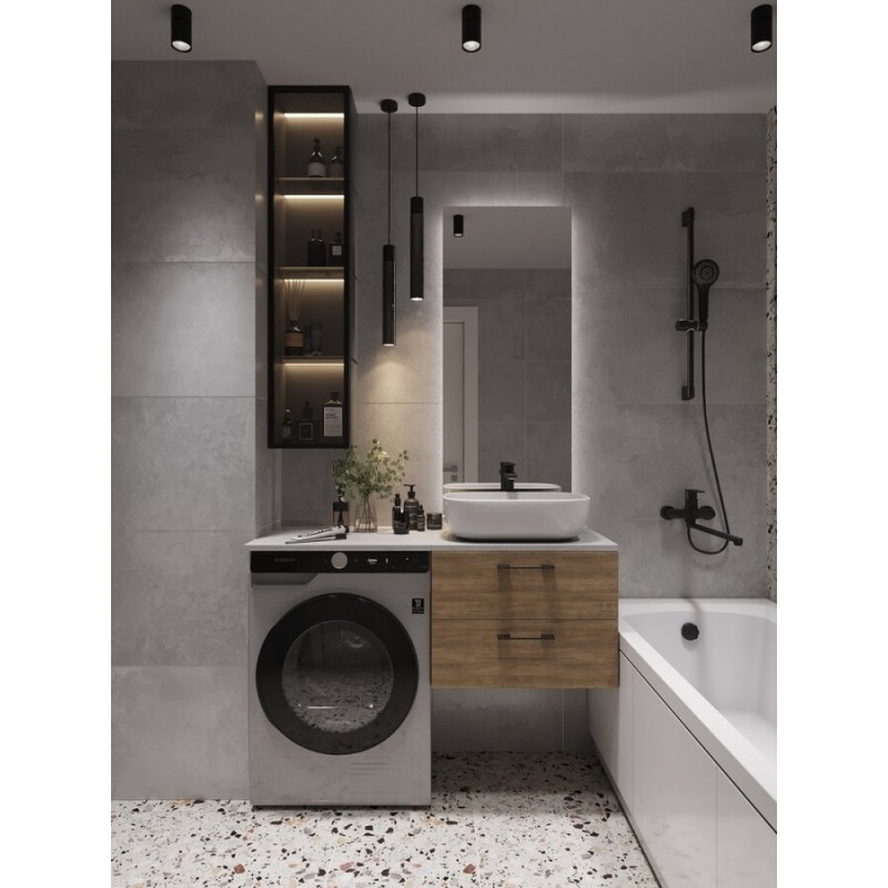 Столешница Cersanit Stone Balance 64186, 80 см, керамогранит, цвет серый матовый