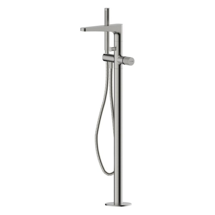 Смеситель для ванны и душа WasserKRAFT Tauber, напольный, никель, 6421