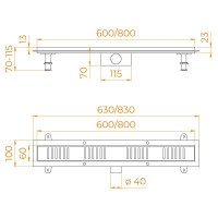 Дренажный канал RGW SDR-34B 64213460-04, 60 см, с перфорированной решеткой, черный