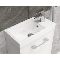 Тумба с раковиной Cersanit Lara 64228, 40 см, подвесная, в комплекте смеситель, сифон, белая