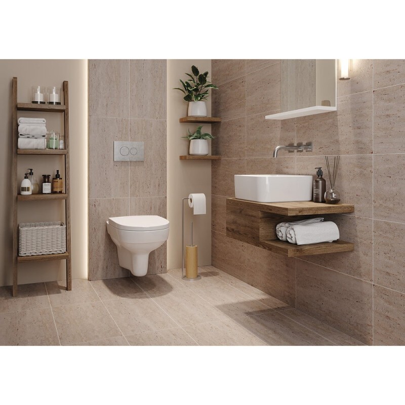 Инсталляция Cersanit Link pro 64277, с подвесным безободковым унитазом City Smart, сиденье микролифт, белый, клавиша белая