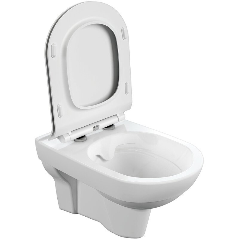 Инсталляция Cersanit Link pro 64277, с подвесным безободковым унитазом City Smart, сиденье микролифт, белый, клавиша белая