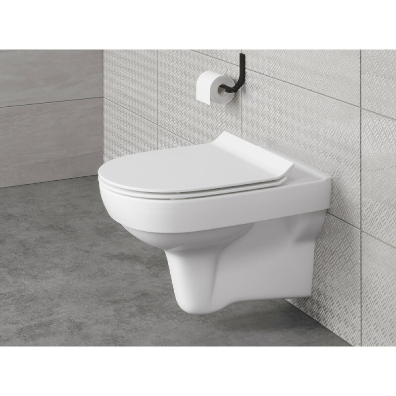 Инсталляция Cersanit Link pro 64277, с подвесным безободковым унитазом City Smart, сиденье микролифт, белый, клавиша белая